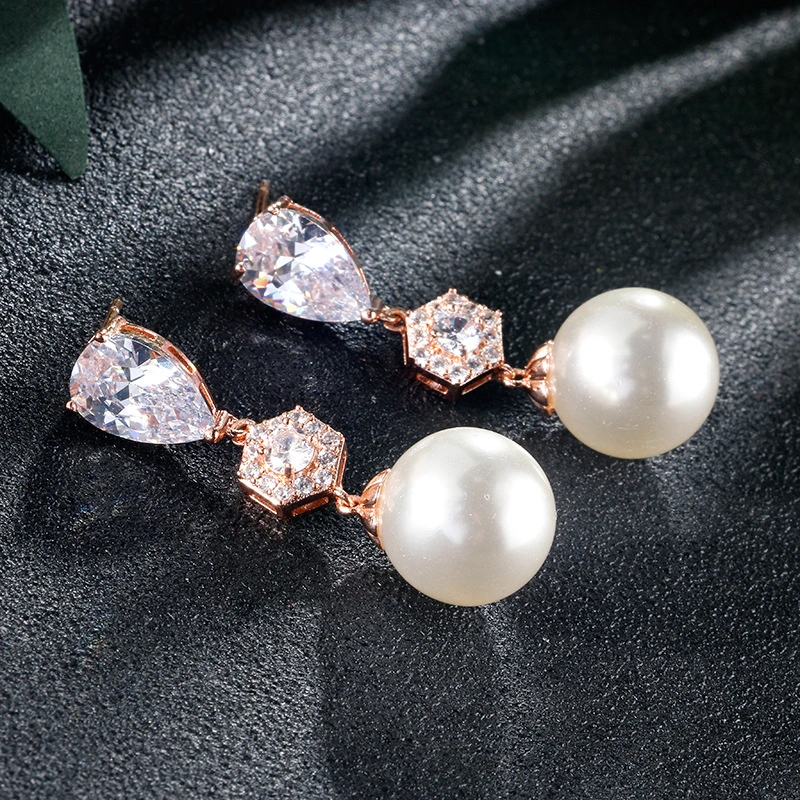 Stylish Water Drop Zircon Earrings Elegant