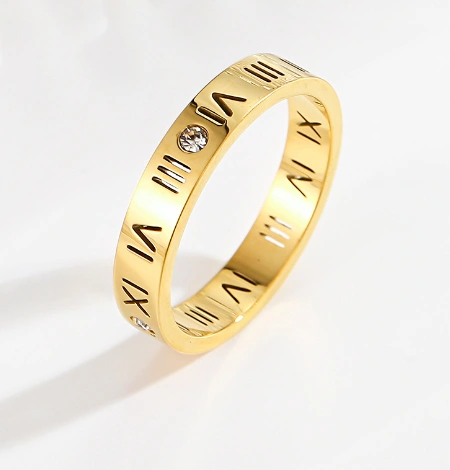Titanium Steel 18K Gold-plated European And American Moissanite Couple Wedding Ring