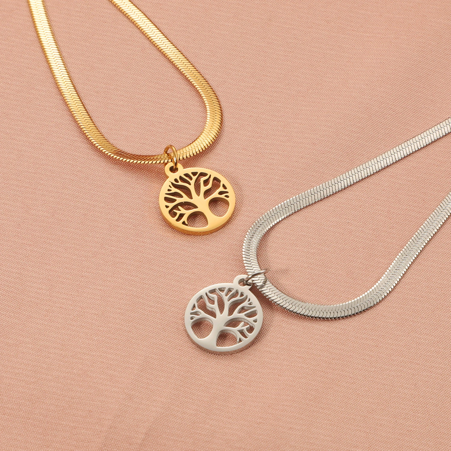 Stainless Steel Lucky Tree Affordable Luxury Fashion Clavicle Chain