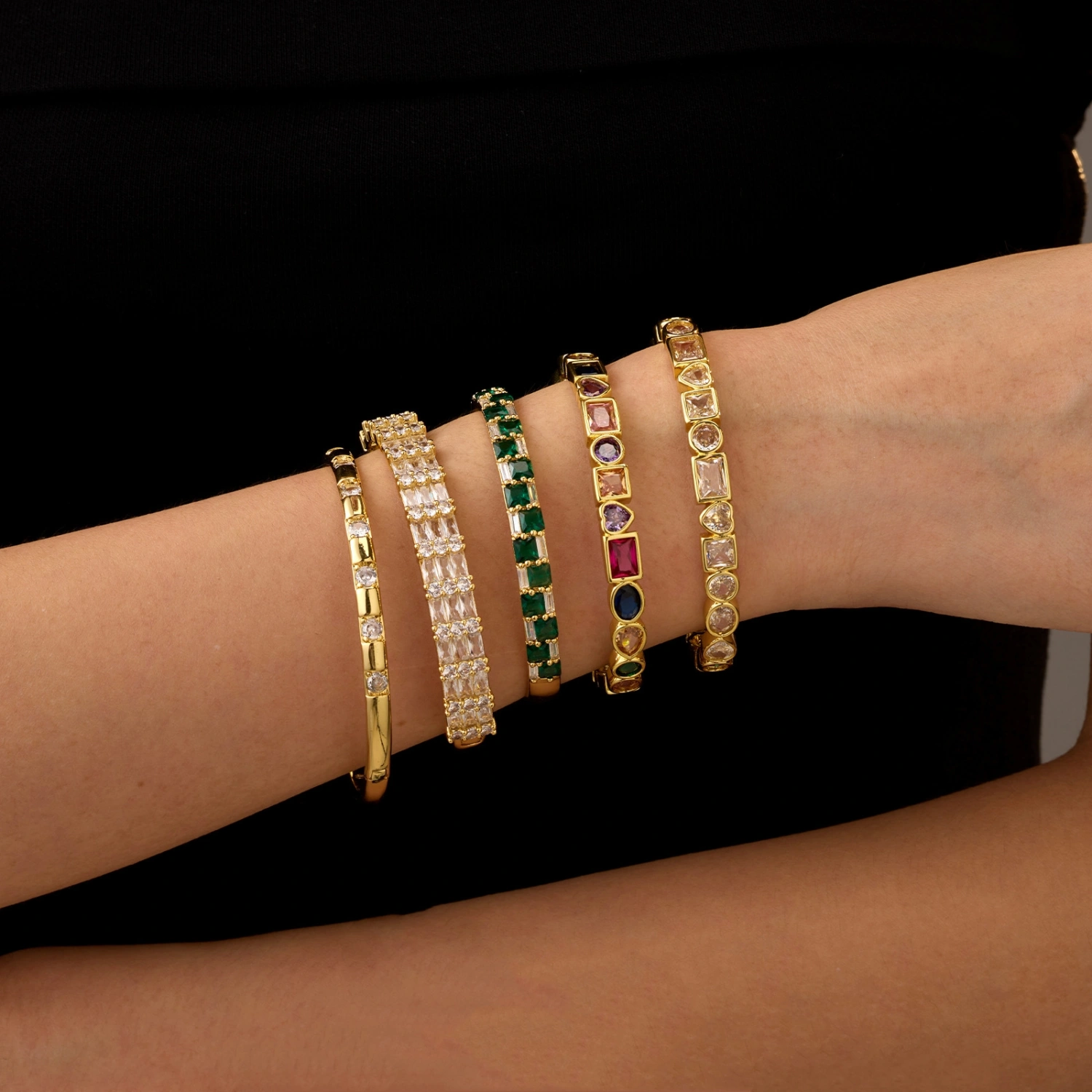 Retro Color Zirconium Ladies' Bracelet