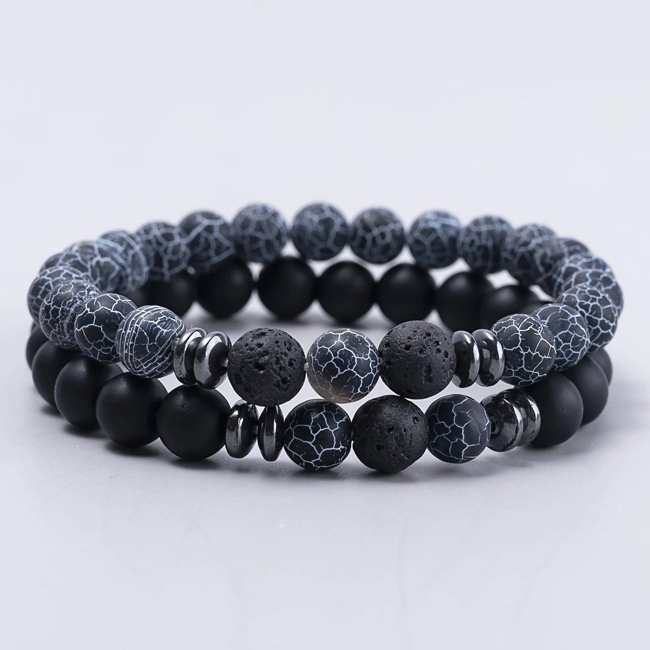 Volcanic Rock Bracelet Suit Men And Women Couple Style
