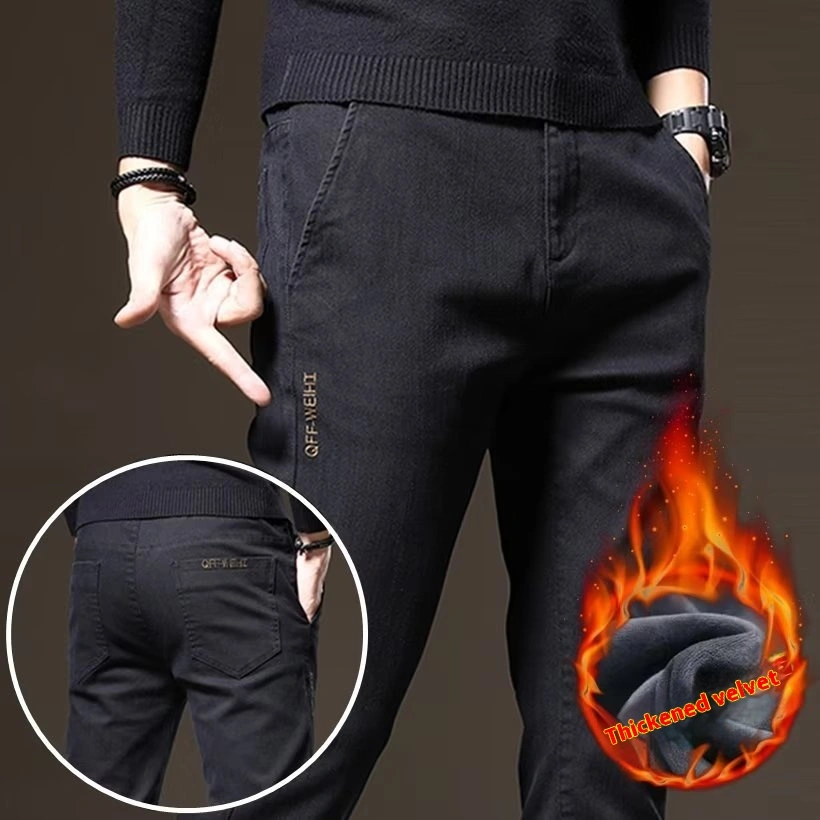 Men's Straight Business Thick Casual Trousers