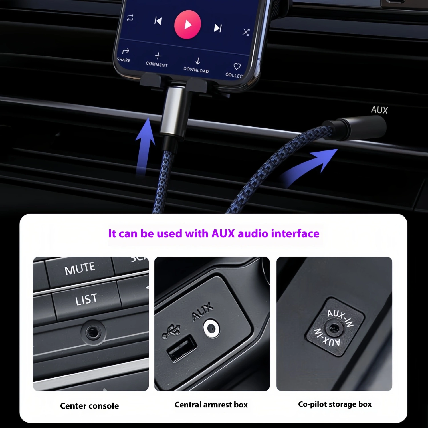 Applicable To Patch Cord Of Cell-phone 35mm To Typec Lightning Two-in-one