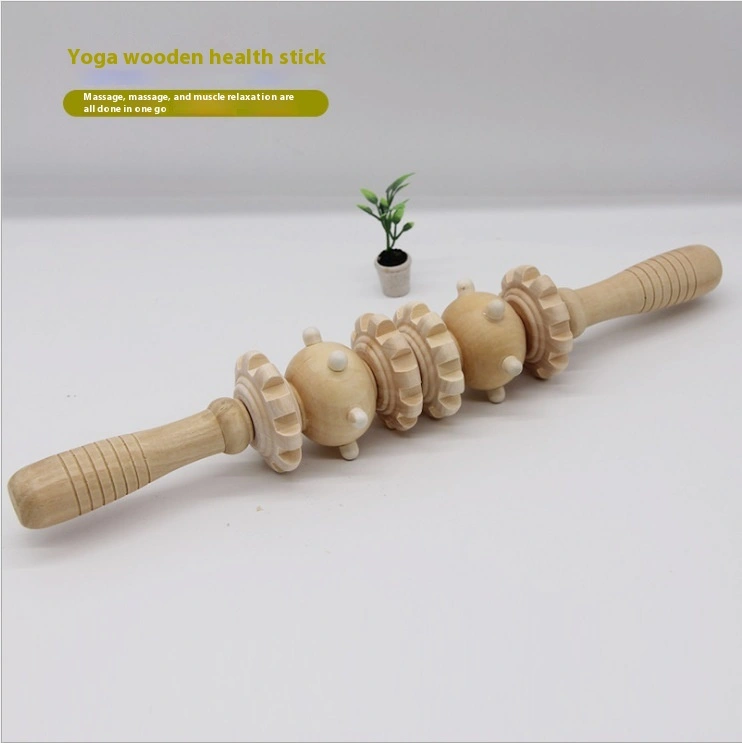 Fashion Personality Wooden Gear Yoga Wand