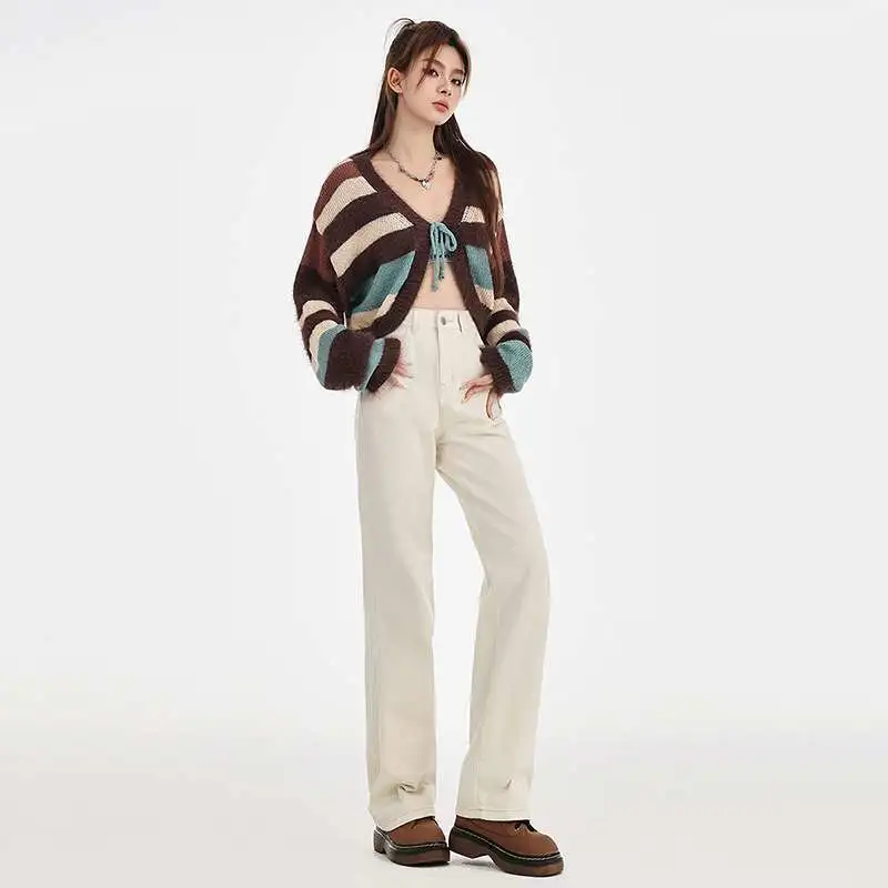 High Waist Loose And Slimming Wide-leg Straight Trousers
