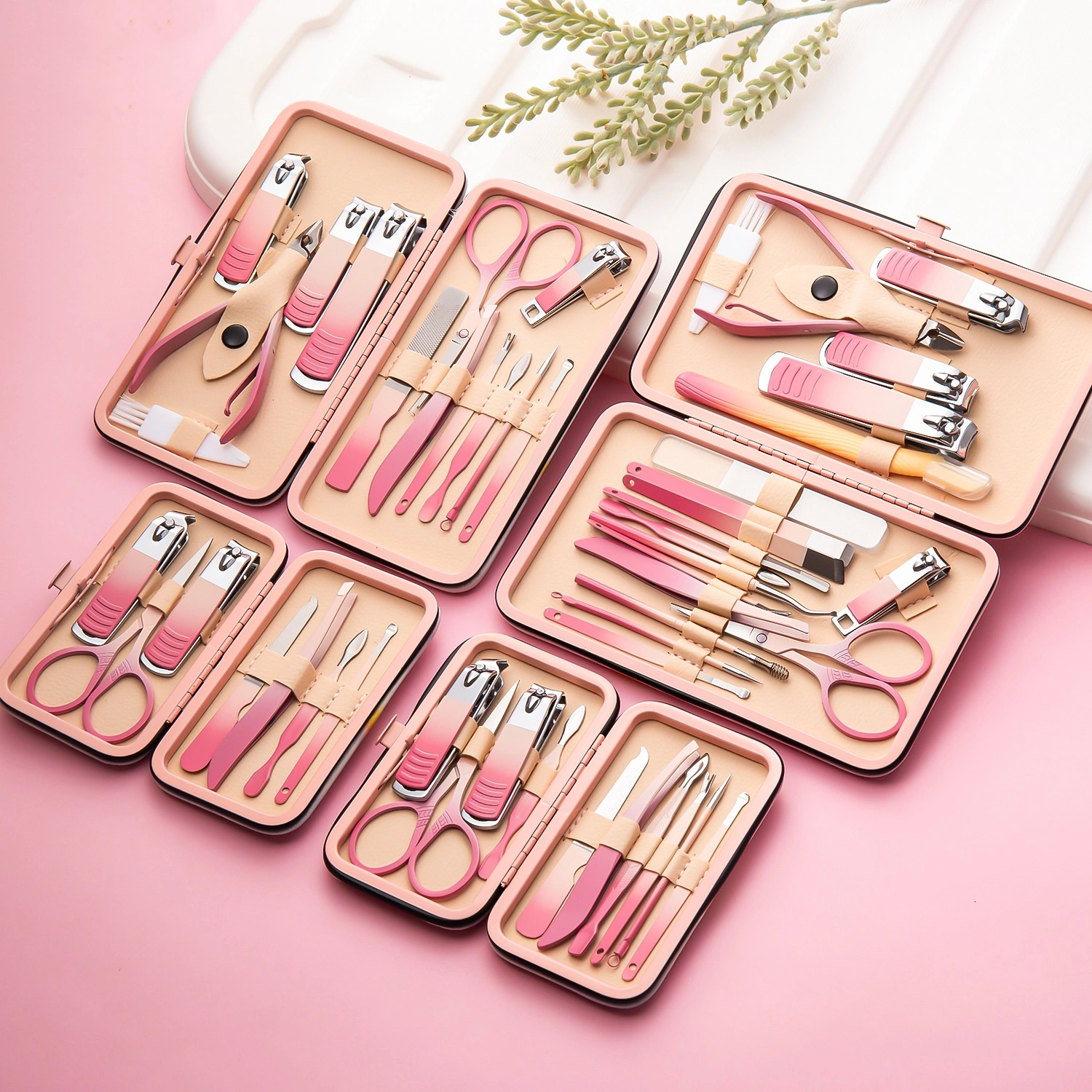 Gradient Color Nail Clippers Suit Stainless Steel Nail Clippers Cuticle Nipper