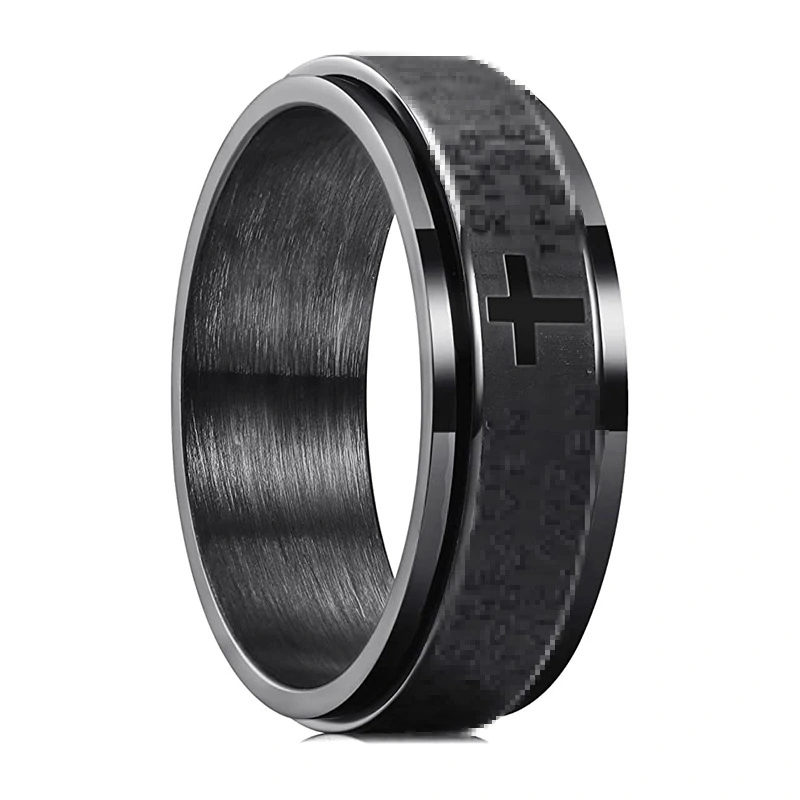 Self-motivated Inspirational Text Titanium Steel Rotatable Ring