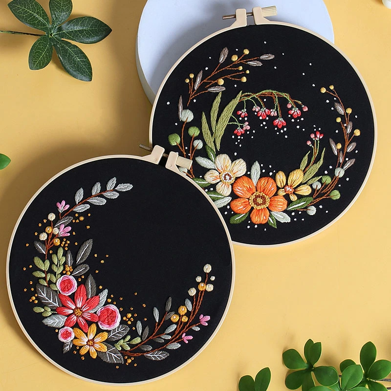 Handmade Creative Garland Flower Embroidery Diy Material Package