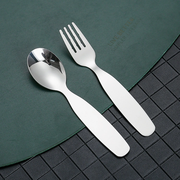 Stainless Steel Child's Spoon And Fork Tableware Cute Toddler Dry Soup Meal Spoon Dessert Spoon Fork