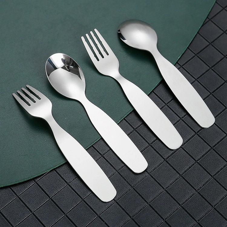 Stainless Steel Child's Spoon And Fork Tableware Cute Toddler Dry Soup Meal Spoon Dessert Spoon Fork