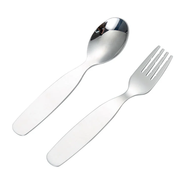 Stainless Steel Child's Spoon And Fork Tableware Cute Toddler Dry Soup Meal Spoon Dessert Spoon Fork