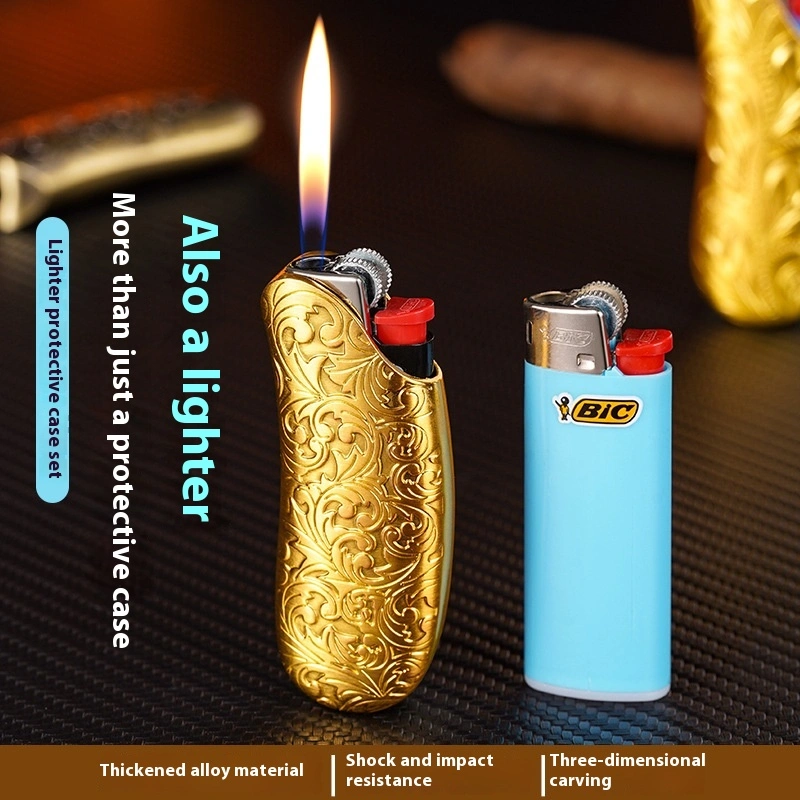 Banana Shape Gas Alloy Relief Craft Shell Of Lighter Sets Metal Toe Cap Guard