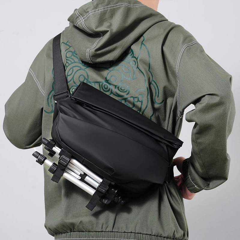 Fashion Brand Men's Functional Crossbody Bag Waterproof Lightweight Motorcycle Trendy Cool Single-shoulder Bag