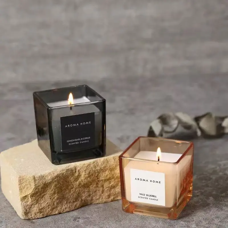 Aromatherapy Candle Soy Wax Four-color Small Square Cup Fragrance Gift Hand Gift