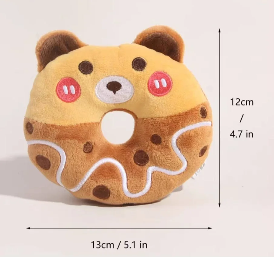 Teddy VIP Bichon Small And Medium Cat Dog Cross-border Accompany Plush Donut Sound Toy