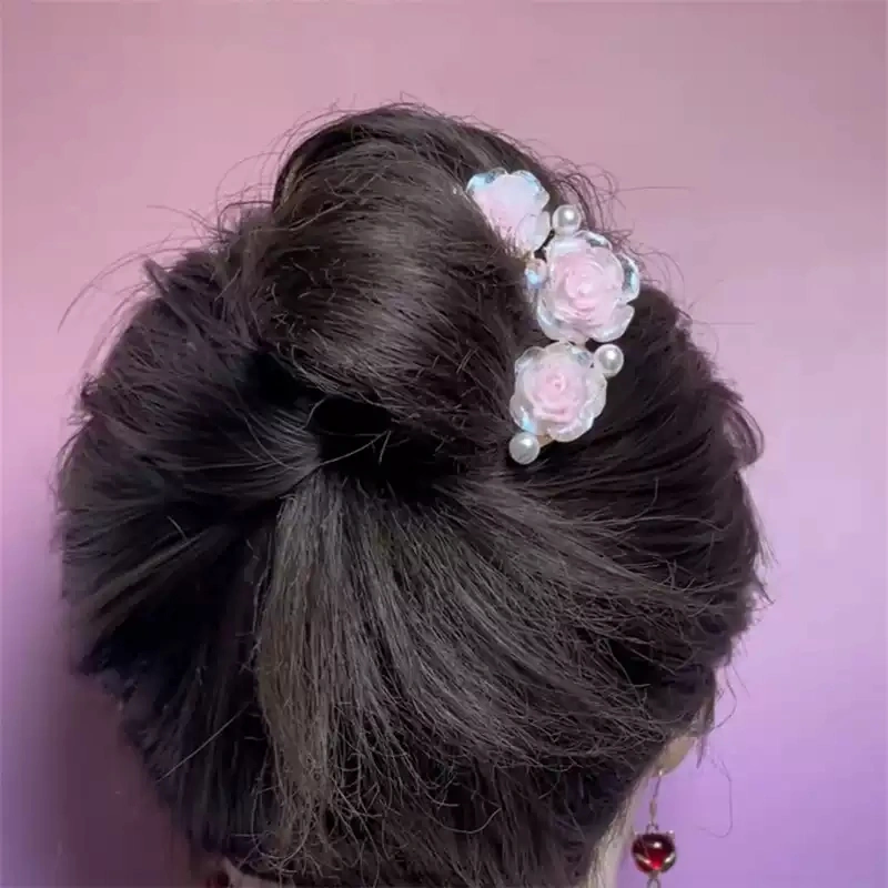 New High Sense Dignified Flowers Updo Gadget