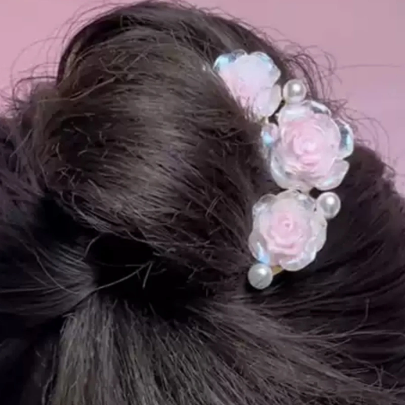 New High Sense Dignified Flowers Updo Gadget