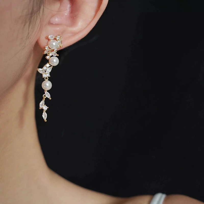 Tassel Pearl Women's Long Earrings