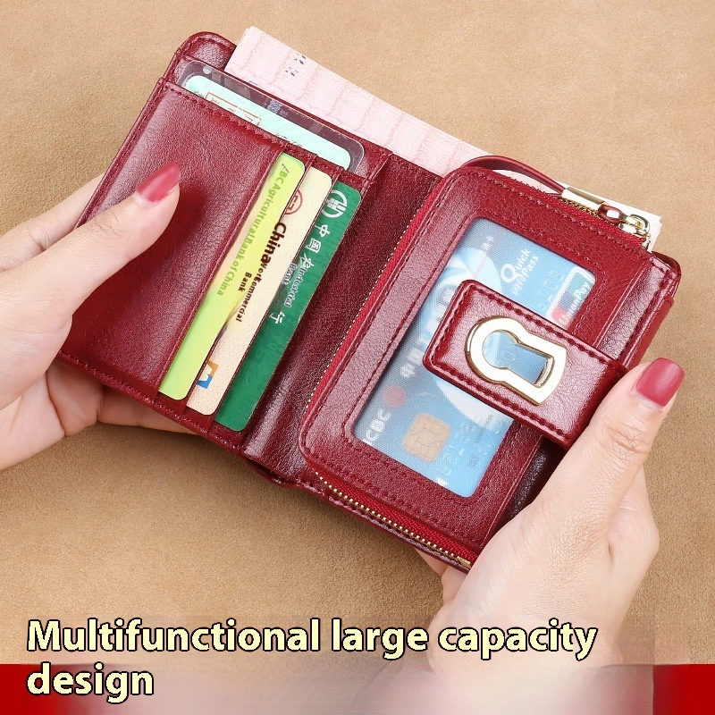 Women's Fashion Short Large Capacity Buckle Wallet