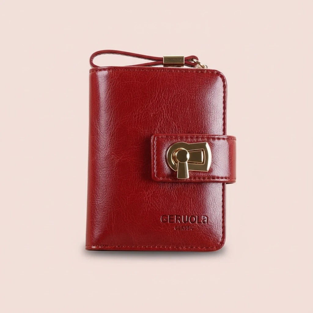 Women's Fashion Short Large Capacity Buckle Wallet
