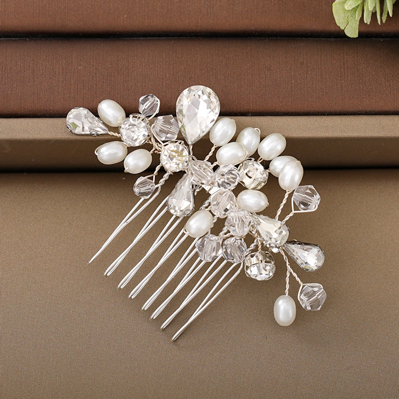 Simple Wedding Ornament Crystal Pearl Handmade