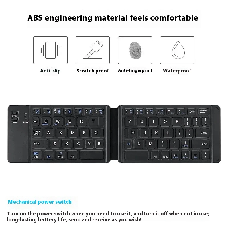 Double Folding Bluetooth Keyboard Portable Mini