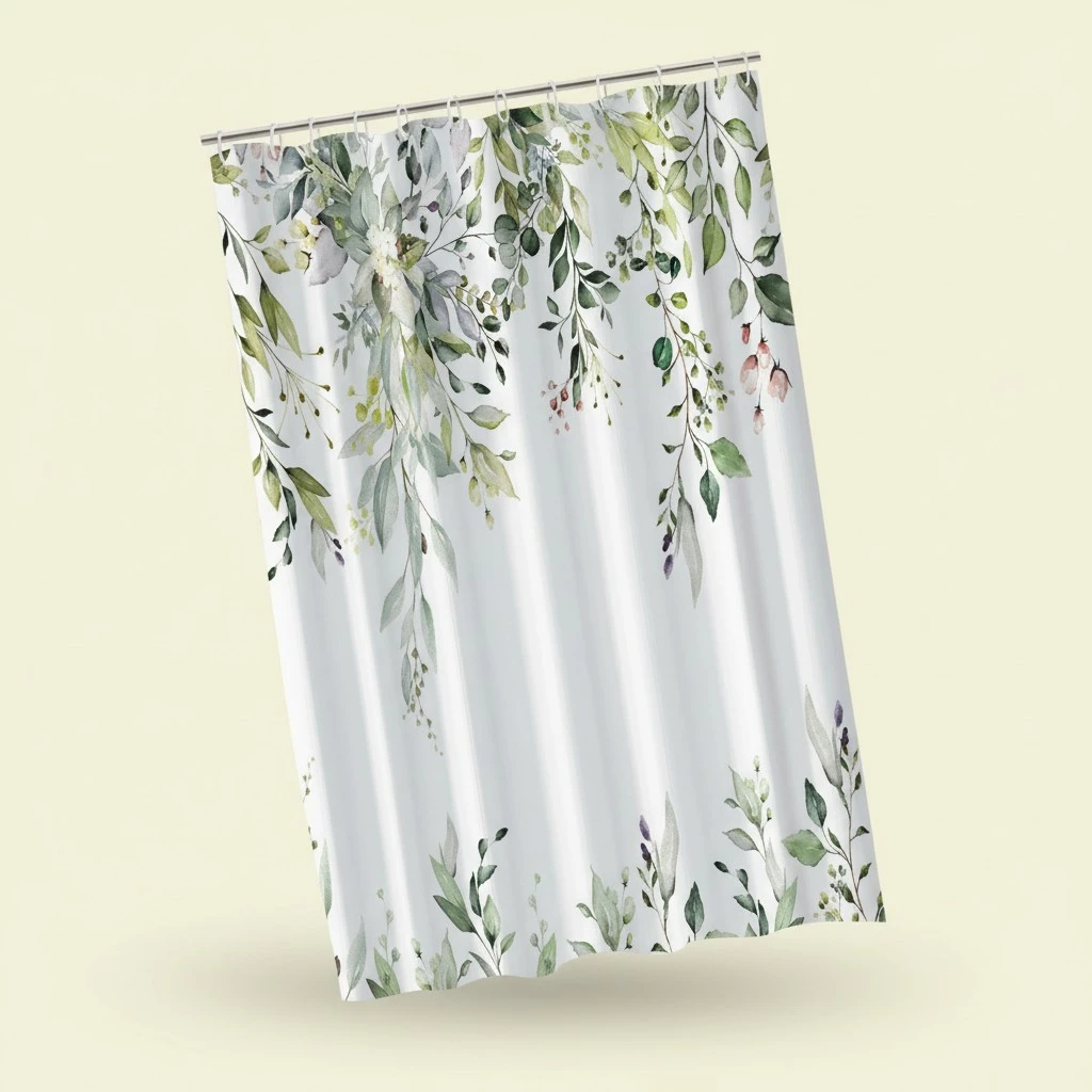 3D Digital Printing Bathroom Partition Waterproof And Mildew-proof Curtain