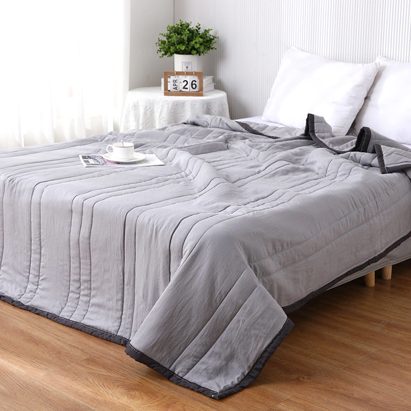 Washed Cotton Summer Quilt Solid Color Airable Cover