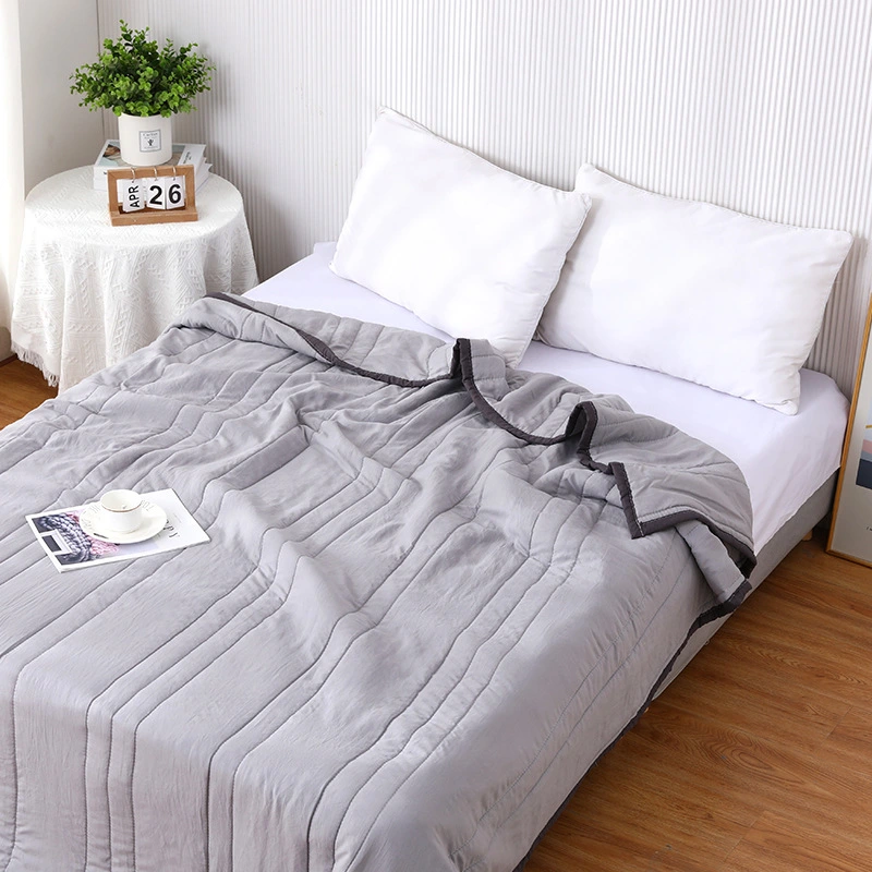 Washed Cotton Summer Quilt Solid Color Airable Cover