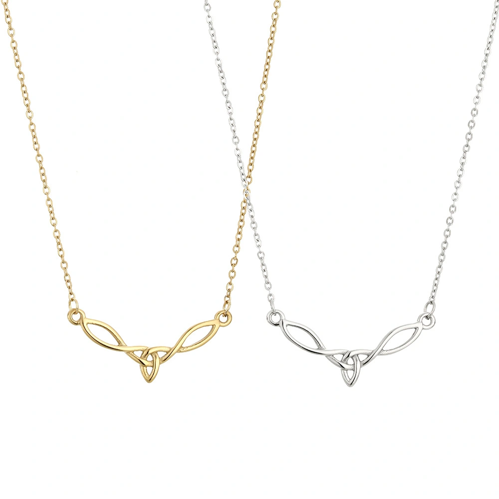 Korean Simple Stainless Steel Cast Geometric Woven Celtic Knot Pendant