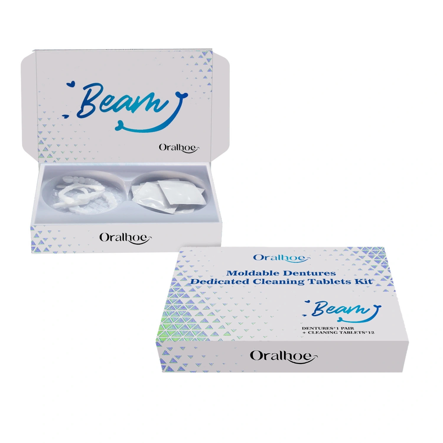 Moldable Dentures Dedicated Cleaning Tablets Kit