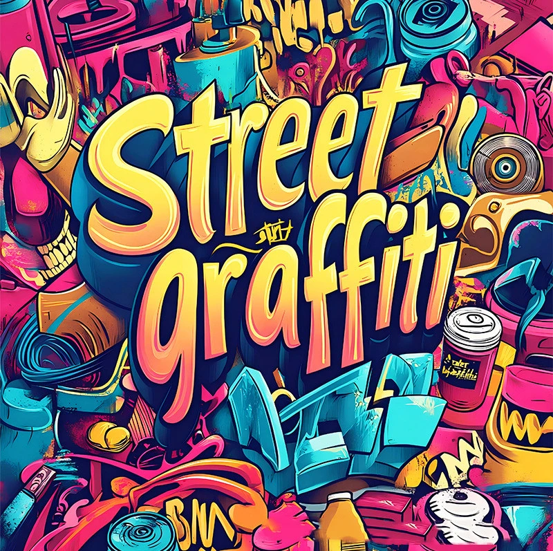Street Graffiti Coloring Book Decompression