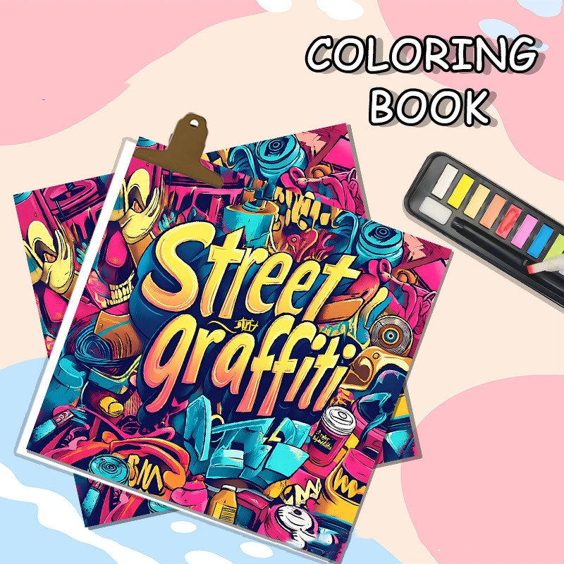 Street Graffiti Coloring Book Decompression