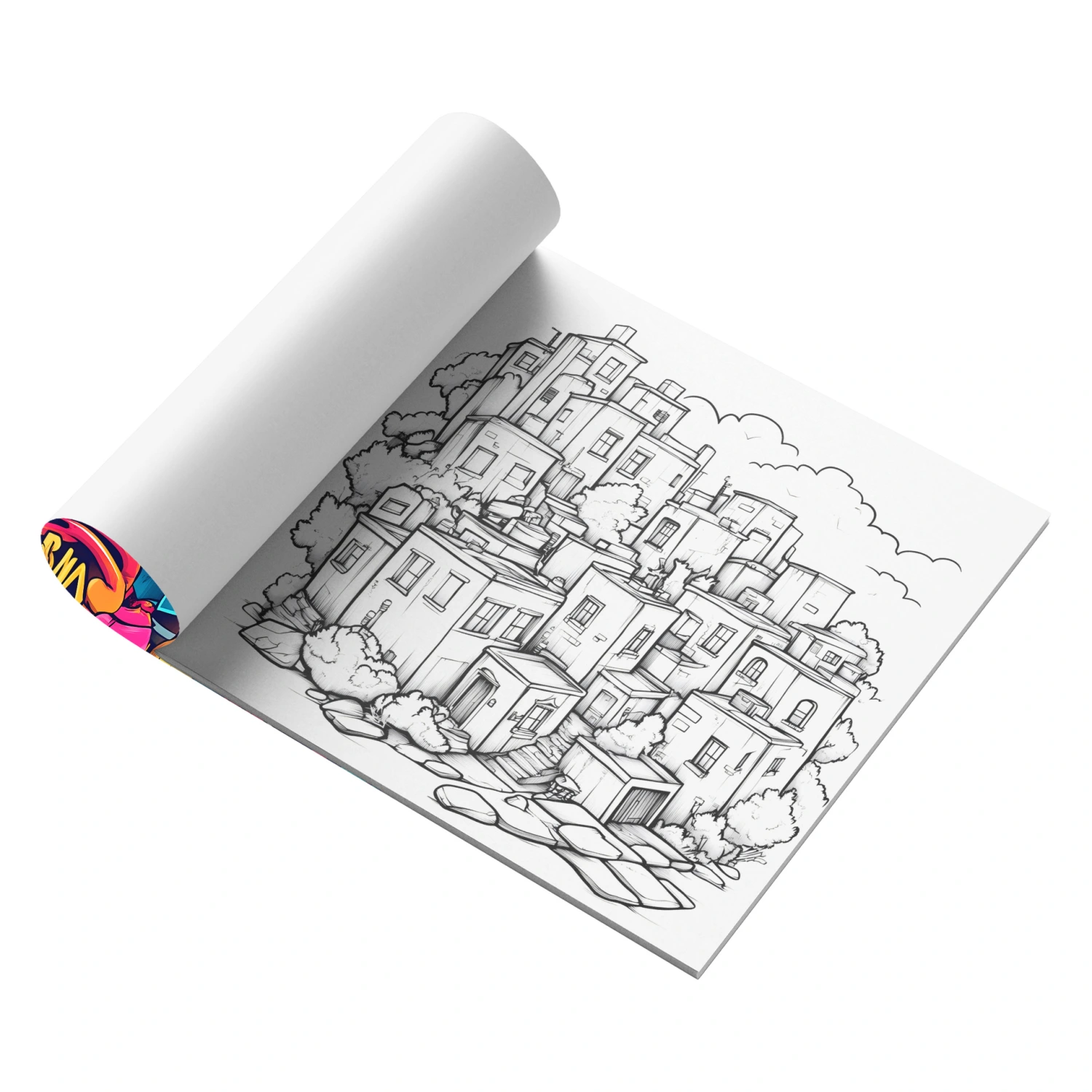 Street Graffiti Coloring Book Decompression