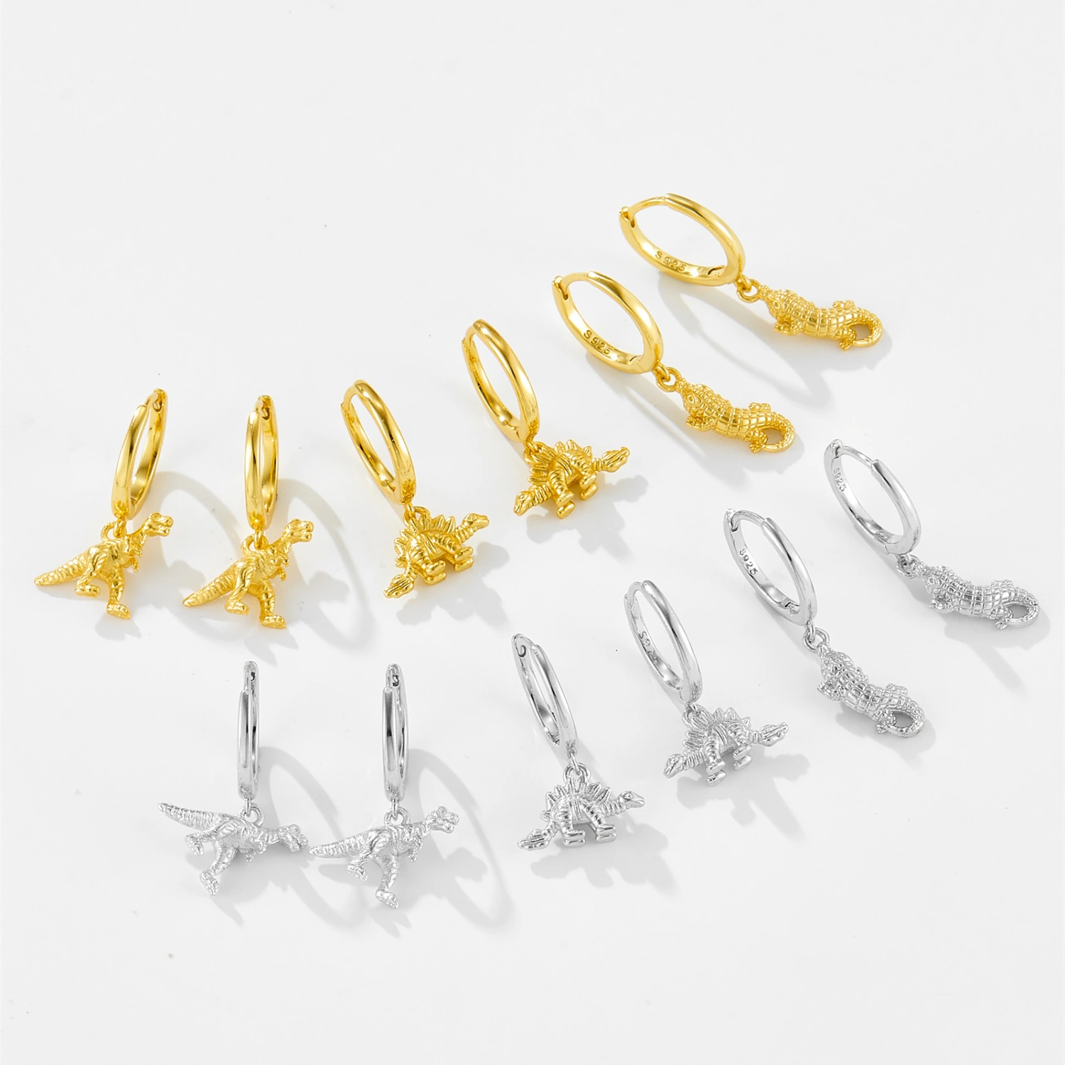 High-grade European And American Fashion Cool S925 Sterling Silver Dinosaur Ear Ring