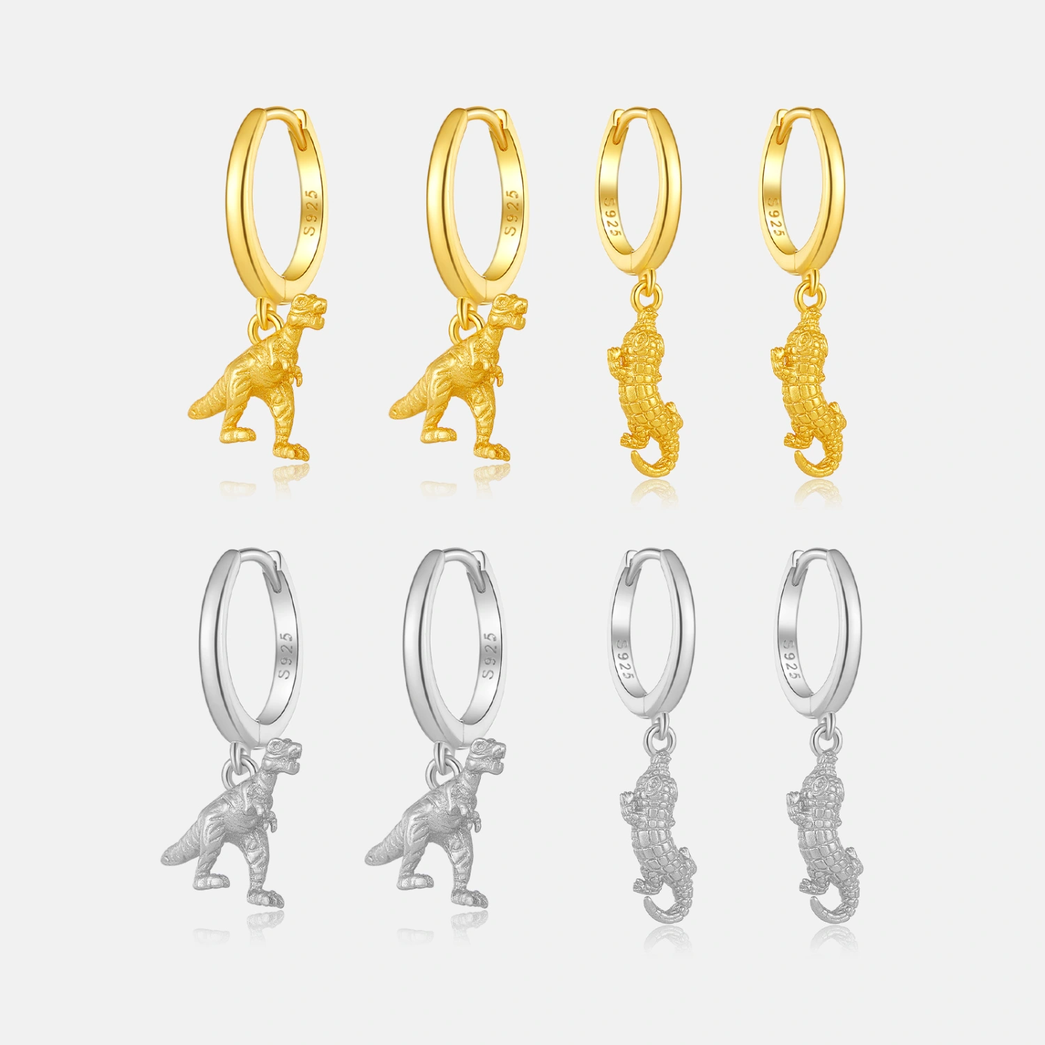 High-grade European And American Fashion Cool S925 Sterling Silver Dinosaur Ear Ring