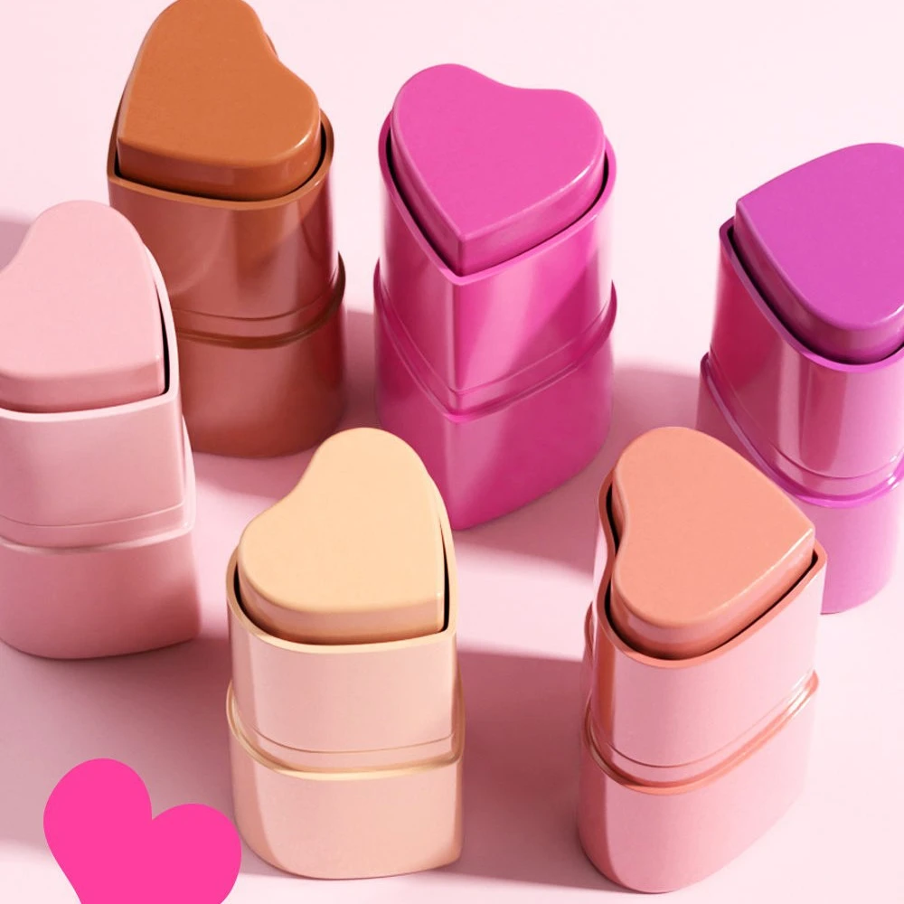6 Colors Love Heart Blusher Contour Stick Facial Modification