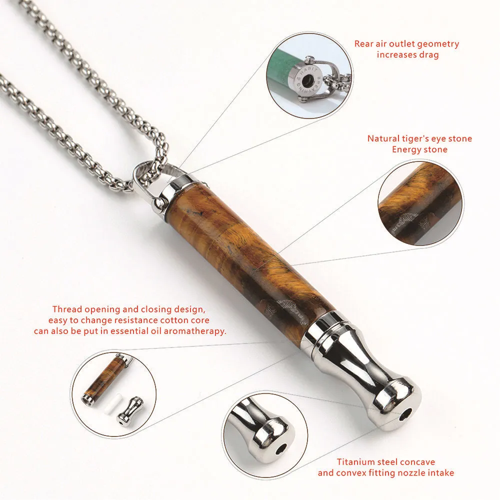 Fashion Tigereye Auxiliary Smoking Cessation Necklace