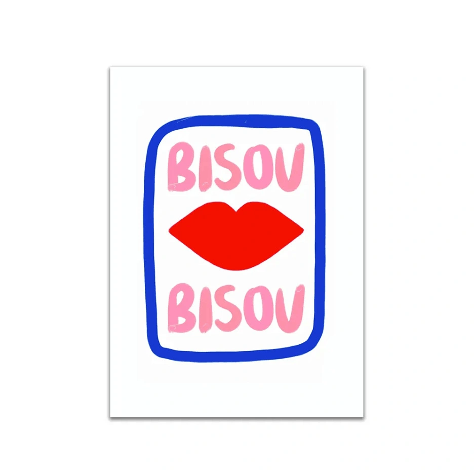 Extremely Complicated Eclectic French Famous Saying Canvas Painting Core