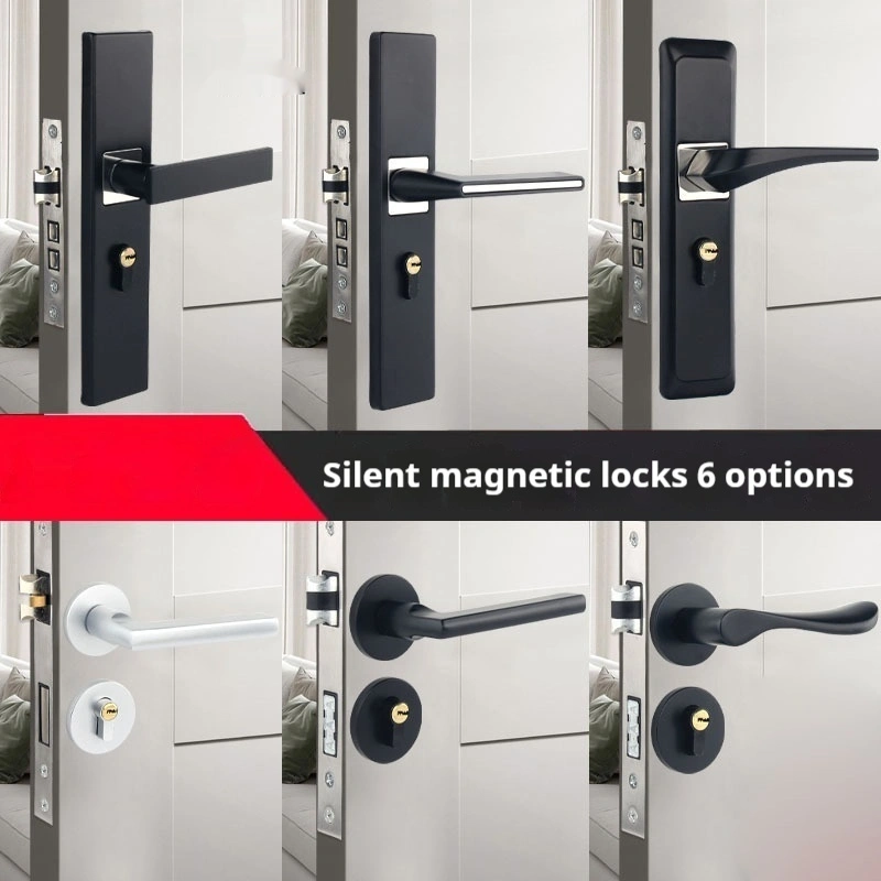 Household Indoor Split Magnetic Door Lock Handle