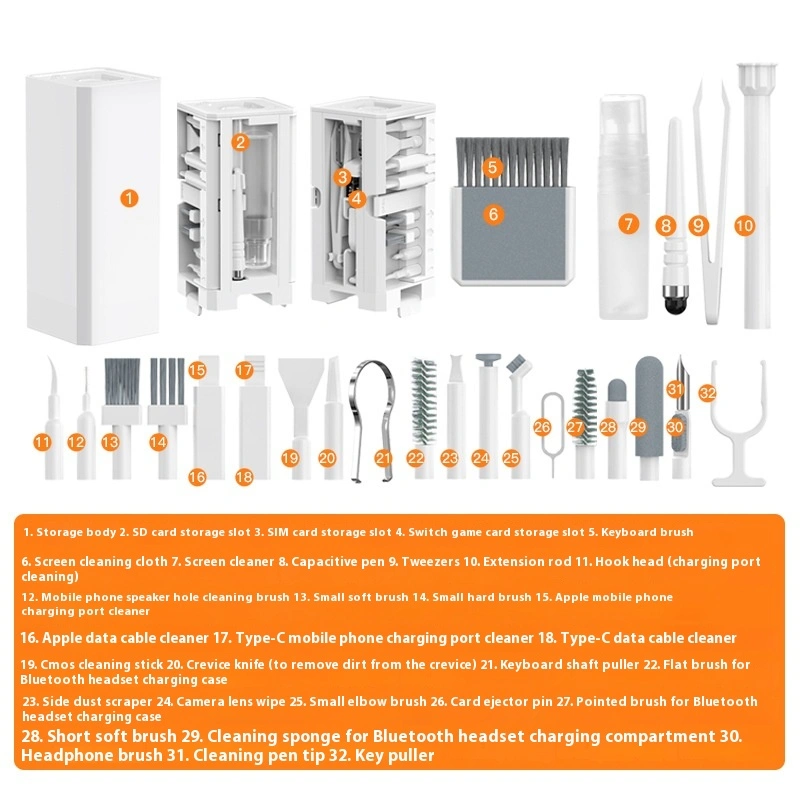 Computer Earphone Cellphone 32-in-one Multifunctional Cleaning Suit