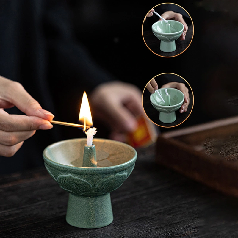 New Chinese Ceramic Decoration Household Buddha's Sanctuary Lamp
