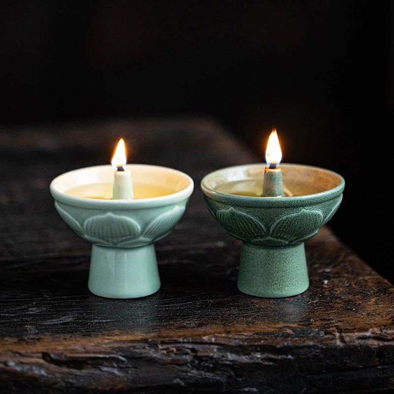 New Chinese Ceramic Decoration Household Buddha's Sanctuary Lamp