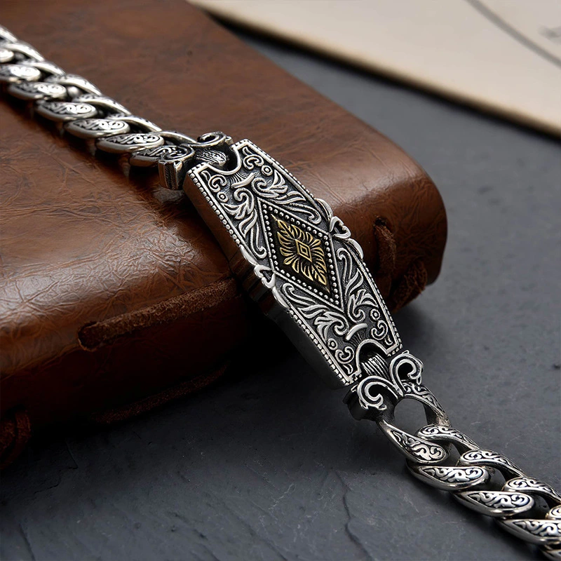 New Men's Baidu Power Style Personalized Retro Hip Hop Bracelet
