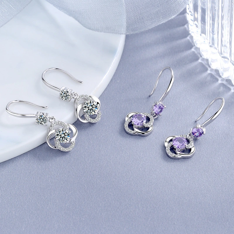 S925 Sterling Silver Earrings South Korea Elegant Long