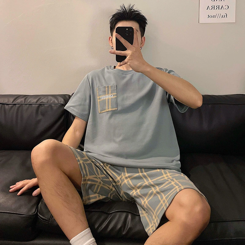 Men's Round Neck Cartoon Loose Homewear Suit
