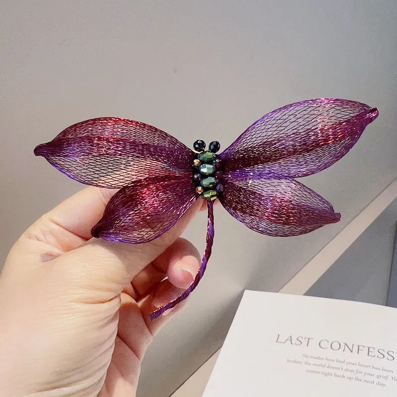 Retro High-grade Gradient Two-color Brooch Dragonfly Elegant