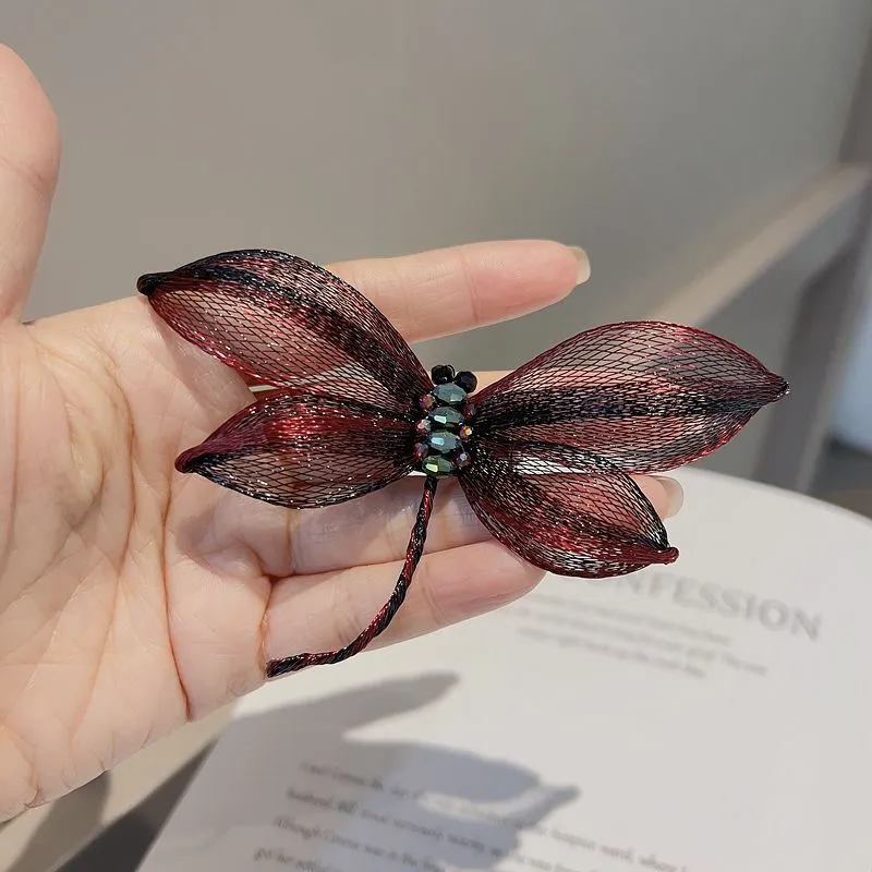 Retro High-grade Gradient Two-color Brooch Dragonfly Elegant