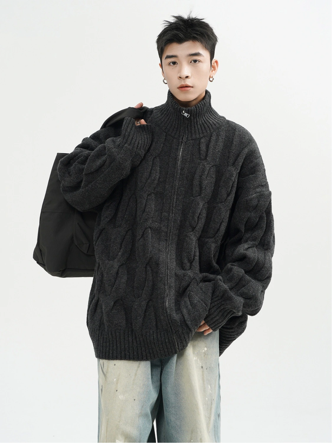 Retro Twist Cardigan Sweater For Men
