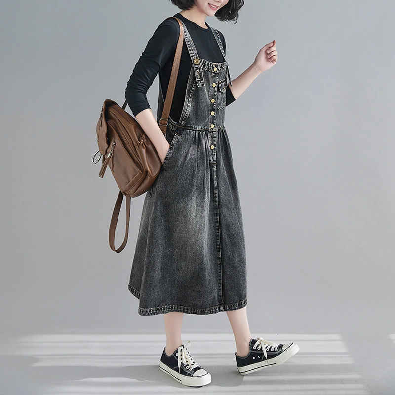 Denim Suspender Skirt Dress Denim Skirt